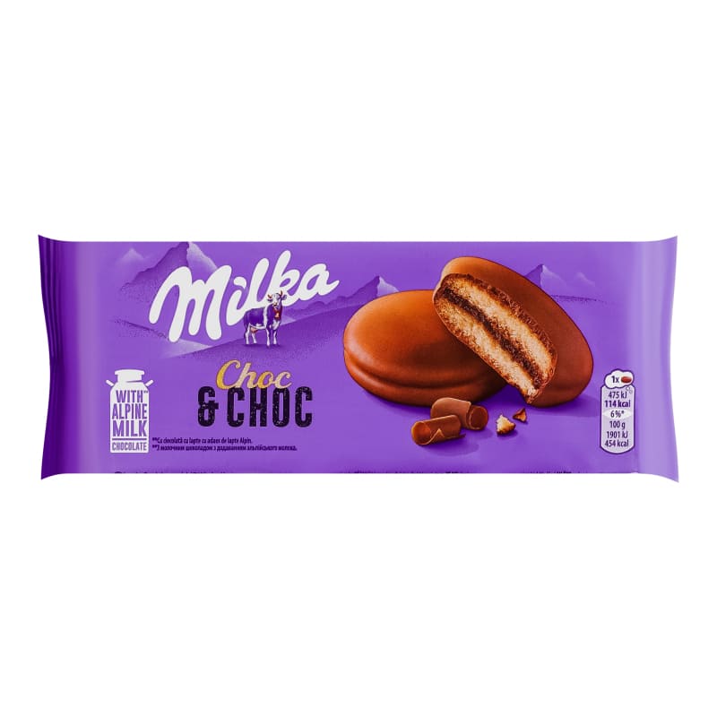 Milka печиво choc & choc (бісквіт)