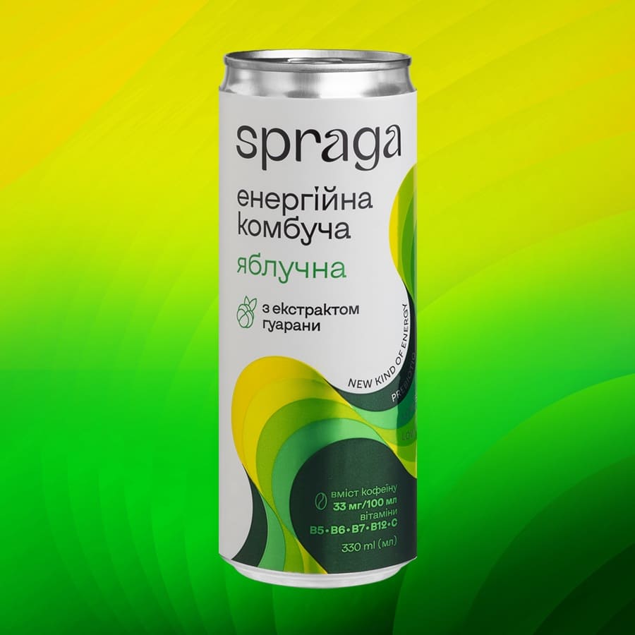 Напій енергетичний Комбуча SPRAGA яблучна