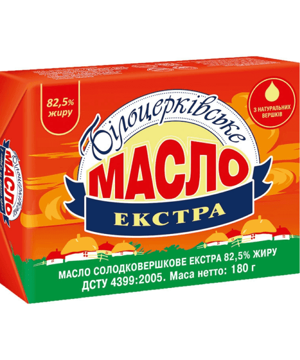 Масло солодковершкове екстра 82,5% Білоцерківське