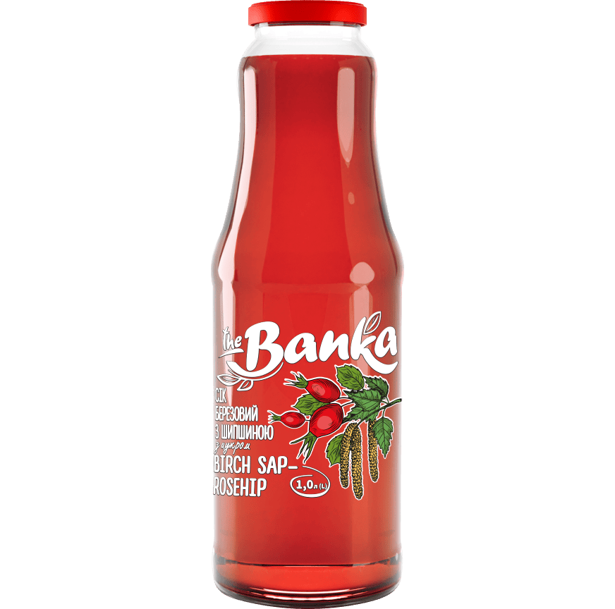Сік березовий THE BANKA з настоєм шипшини