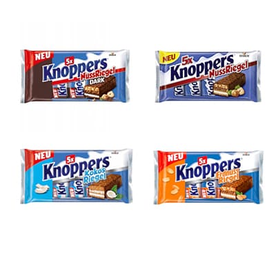 Батончики Knoppers в асортименті